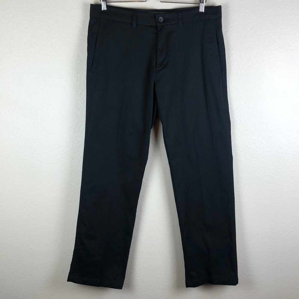 Haggar Ultimate Travel Khaki Straight Fit Stretch Black Pants 34x30